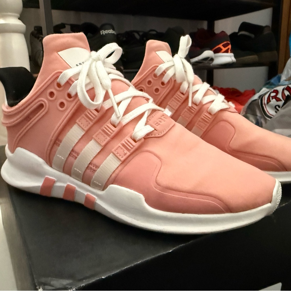Adidas Pink and White Athletic Shoes